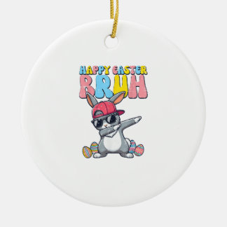 Happy Easter Bruh Bunny Dab Rabbit Dance Boys Kids Keramik Ornament