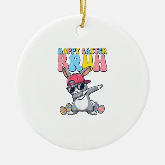 Happy Easter Bruh Bunny Dab Rabbit Dance Boys Kids Keramik Ornament (Vorne)