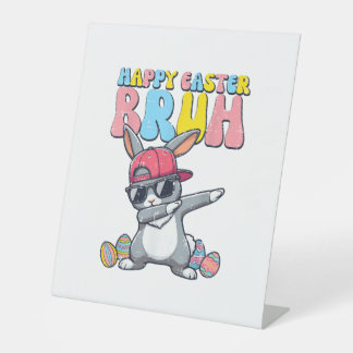 Happy Easter Bruh Bunny Dab Rabbit Dance Boys Kids Sockelschild