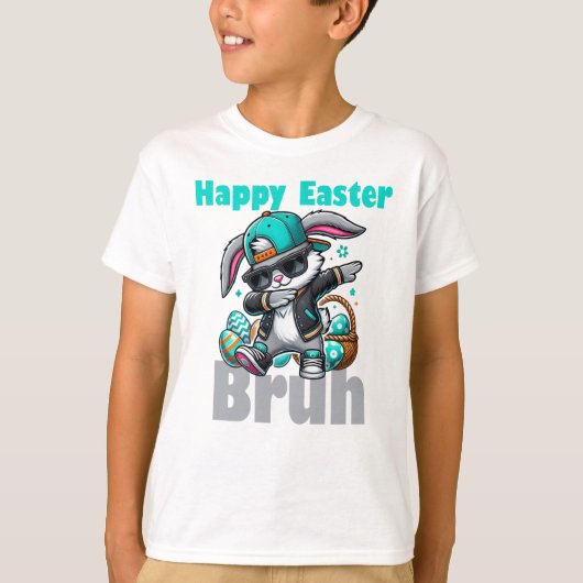 Happy Easter Bruh, Easter Bunny Dabbing T-Shirt (Vorderseite)