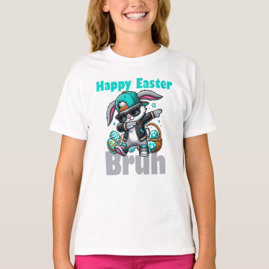 Happy Easter Bruh, Easter Bunny Dabbing T-Shirt (Vorderseite)
