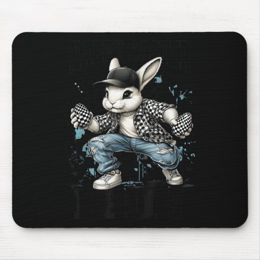 Happy Easter Bruh Funny Bunny Rabbit Osterkids B Mousepad (Vorne)