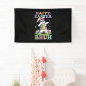 Happy Easter Bruh Funny Dabbing Bunny Rabbit Bro Banner (Insitu)