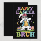 Happy Easter Bruh Funny Dabbing Bunny Rabbit Bro Einladung (Vorne/Hinten)
