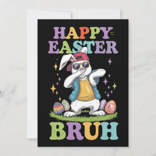 Happy Easter Bruh Funny Dabbing Bunny Rabbit Bro Einladung