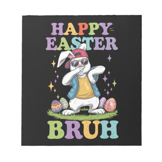 Happy Easter Bruh Funny Dabbing Bunny Rabbit Bro Notizblock (Vorderseite)