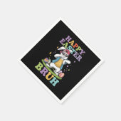 Happy Easter Bruh Funny Dabbing Bunny Rabbit Bro Serviette (Ecke)