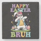 Happy Easter Bruh Funny Dabbing Bunny Rabbit Bro Steinuntersetzer (Vorderseite)