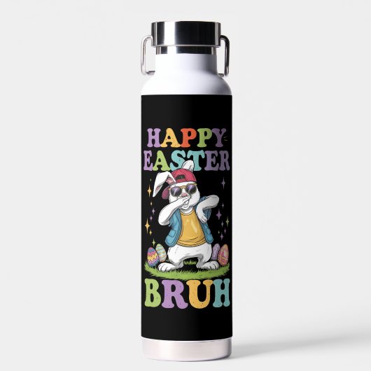 Happy Easter Bruh Funny Dabbing Bunny Rabbit Bro Trinkflasche (Vorne)