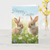 Happy easter bunnies karte (Gelbe Blume)