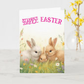 Happy easter bunnies karte (Gelbe Blume)