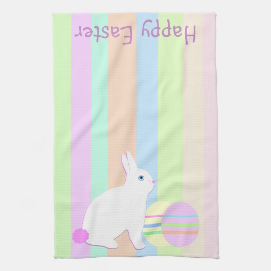 Happy Easter Bunny and Eggs Geschirrtuch (Vertikal)