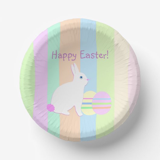 Happy Easter Bunny and Eggs Pappteller (Vorderseite)