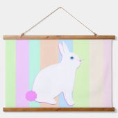 Happy Easter Bunny and Eggs  Wandteppich Mit Holzrahmen (Vorderseite)