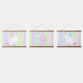 Happy Easter Bunny and Eggs  Wandteppich Mit Holzrahmen (Dreifach)