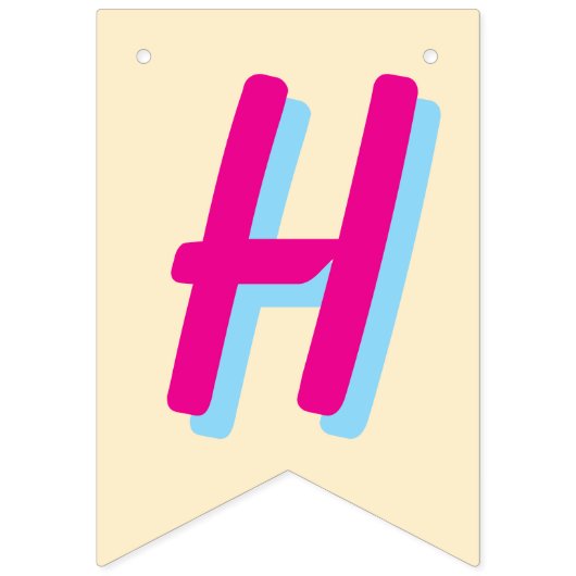 Happy Easter!! Bunny and Text  Wimpelkette (Zweite Fahne)