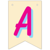 Happy Easter!! Bunny and Text  Wimpelkette (Dritte Fahne)