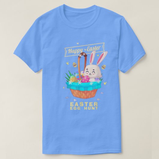 Happy Easter Bunny Basket Egg Hunt Cute T-Shirt (Design vorne)