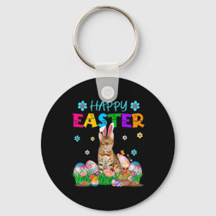 Happy Easter Bunny Bengalisch Cat Junting Eggs Col Schlüsselanhänger