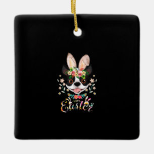 Happy Easter Bunny Boston Terrier Liebhaber von Os Keramikornament