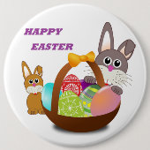 "HAPPY EASTER" BUNNY BUTTON (Vorderseite)