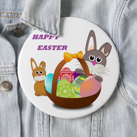 "HAPPY EASTER" BUNNY BUTTON (Beispiel)