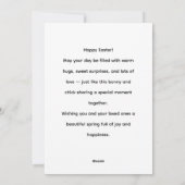 Happy Easter Bunny & Chick Hug Feiertagskarte (Rückseite)