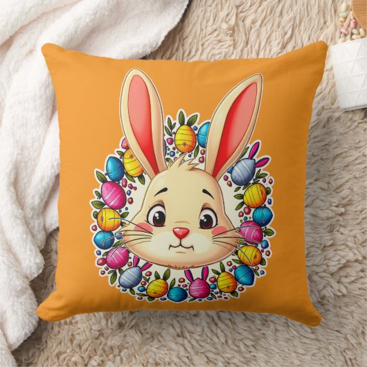 Happy Easter Bunny – Colorful Spring Art almofada Kissen (Decke)