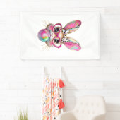 Happy Easter Bunny Coquette Bow Brushstroke Easter Banner (Insitu)