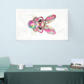 Happy Easter Bunny Coquette Bow Brushstroke Easter Banner (Messeveranstaltung)