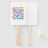 Happy Easter Bunny Coquette Bow Preppy Easter Day Fächer (Vorne und Hinten)