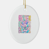Happy Easter Bunny Coquette Bow Preppy Easter Day  Keramik Ornament (Rechts)