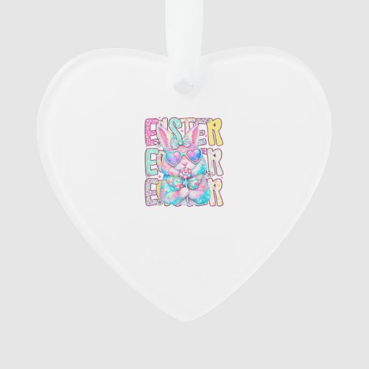 Happy Easter Bunny Coquette Bow Preppy Easter Day  Ornament (Vorderseite)