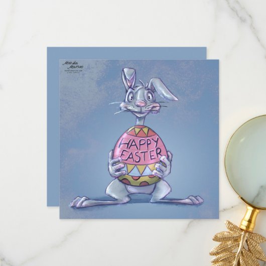 Happy Easter Bunny Dankeskarte (Vorderseite/Rückseite Beispiel)