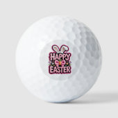 Happy Easter Bunny Ears Cute Carrot Bow Funny East Golfball (Vorderseite)