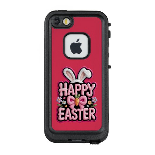 Happy Easter Bunny Ears Cute Carrot Bow Funny East LifeProof iPhone Hülle (Rückseite)