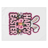 Happy Easter Bunny Ears Cute Carrot Bow Funny East Tischdecke (Vorderseite (Horizontal))