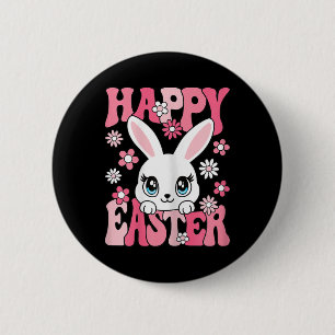 Happy Easter Bunny Easter Rabbit Frauen Mädchen Ki Button