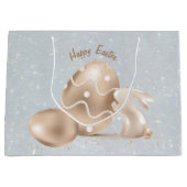 Happy Easter Bunny Egg Glitzer Elegante Modernste Große Geschenktüte (Vorderseite)