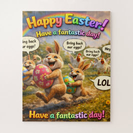 Happy Easter bunny egg heist jigsaw puzzle whimsic