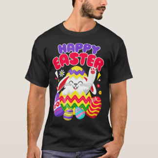 Happy Easter Bunny Eggs Basket Cute Rabbit Men Wom T-Shirt