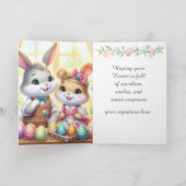 Happy Easter Bunny & Eggs Greeting  Feiertagskarte (Innenseite)
