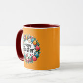Happy Easter – Bunny & Eggs Illustration caneca Tasse (Vorderseite Links)
