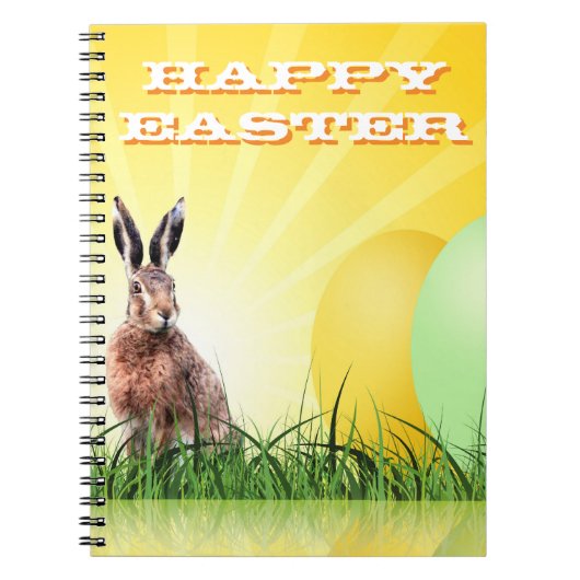 HAPPY EASTER - Bunny & Eggs Notizblock (Vorderseite)