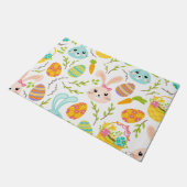 Happy Easter Bunny Eggs, Spring Pattern Gift Fußmatte (Schrägansicht)