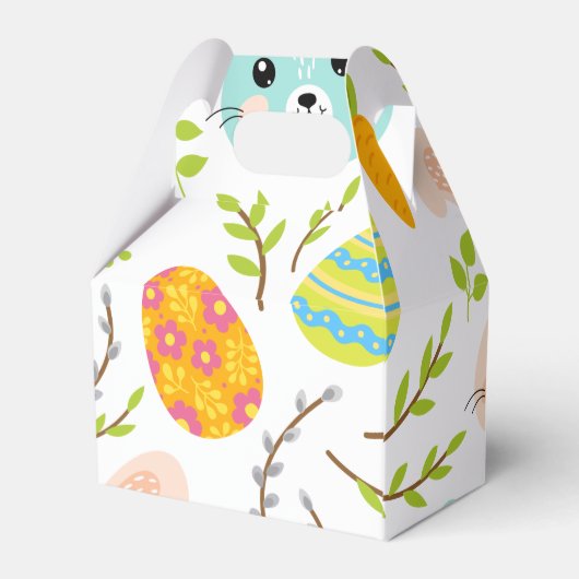 Happy Easter Bunny Eggs, Spring Pattern Gift Geschenkschachtel (Rückseite)