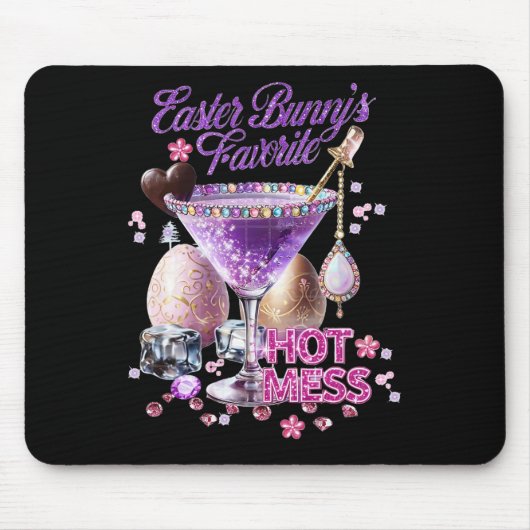 Happy Easter Bunny Favorite Hot Mess Niedlich Mart Mousepad (Vorne)