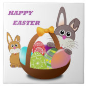 "HAPPY EASTER" BUNNY FLIESE (Vorderseite)