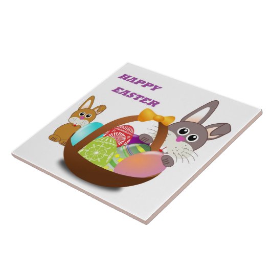 "HAPPY EASTER" BUNNY FLIESE (Seite)