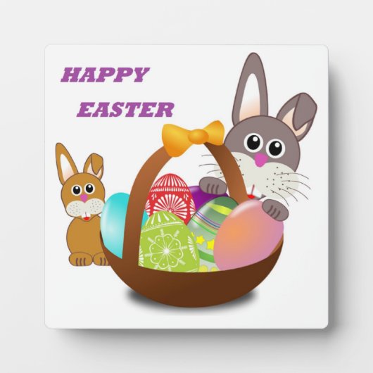 "HAPPY EASTER" BUNNY FOTOPLATTE (Vorderseite)
